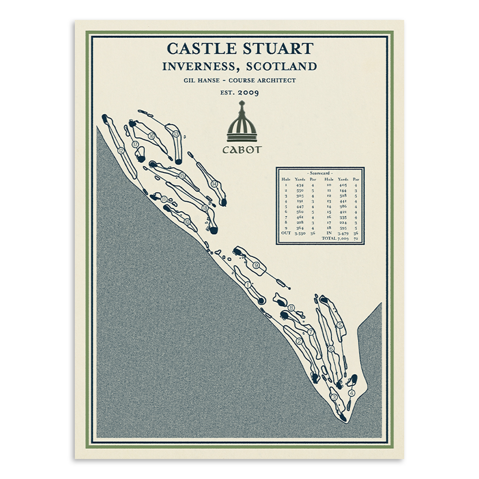  Impression la carte du parcours de Castle Stuart